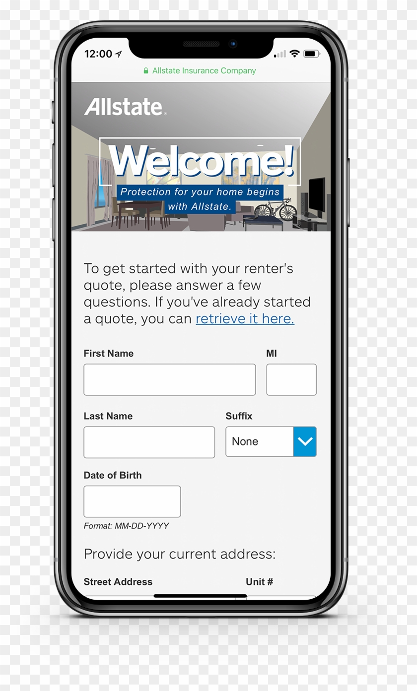 Allstate Renters Insurance Quote 846256 - Raccourcis Ios 12 Clipart #5014076