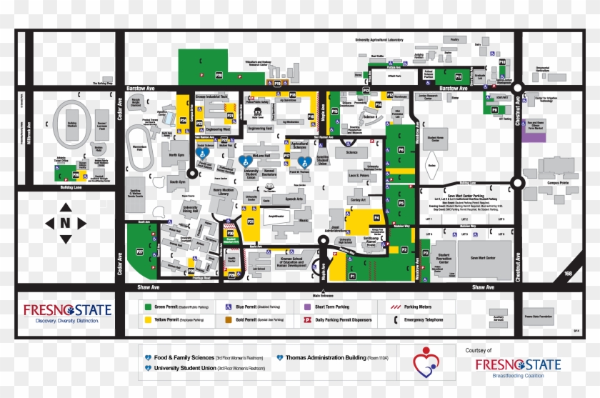 Lactation Stations For Nursing Students - Fresno State Map Clipart #5015427