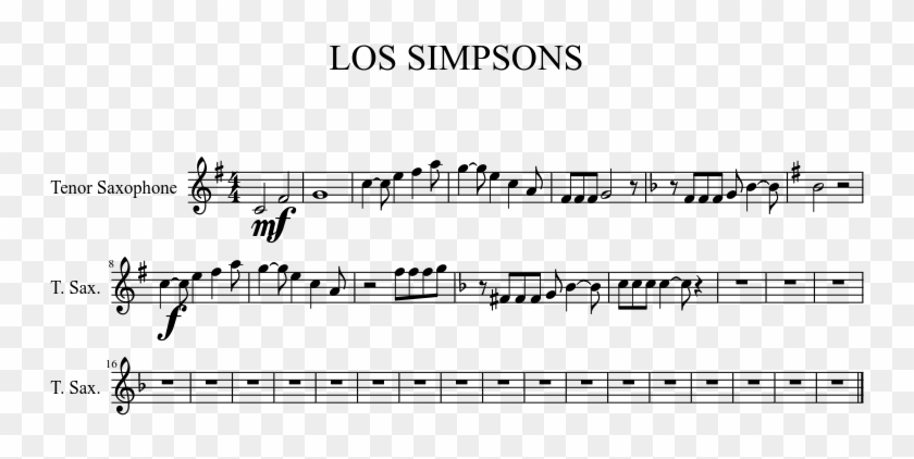 Los Simpsons Canción Adaptada - Mom Isn T Home Tenor Sax Clipart #5016875