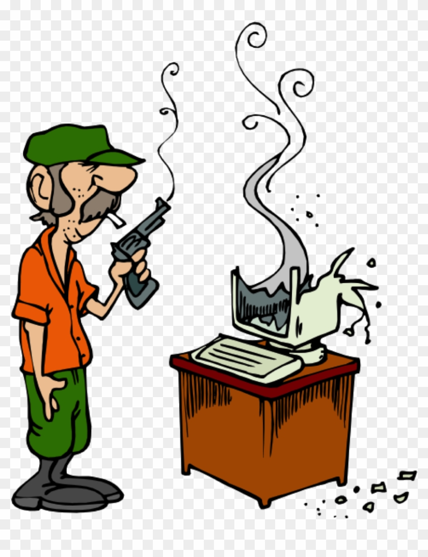 Destroyed Computer - Shooting A Computer Clipart #5017726
