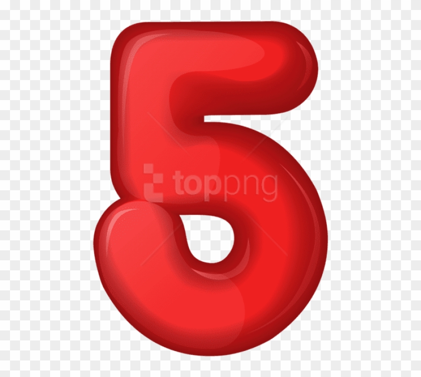 Free Png Download Red Number Five Clipart Png Photo - Number Five Red Transparent Png