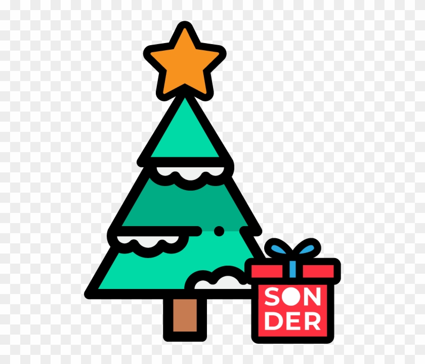 Christmas Tree With Gift Clipart