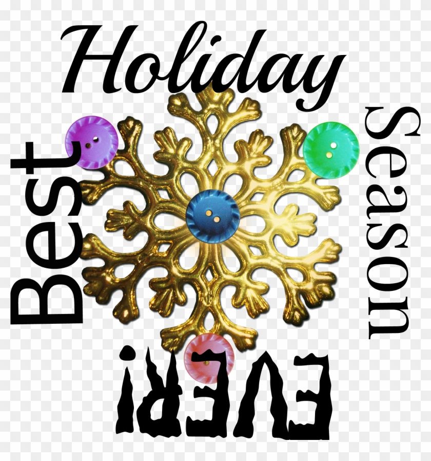 Christmas Images 3rd Day Of December- Virtual Scrapbooking - Gold Snowflake Png Clipart #5018447