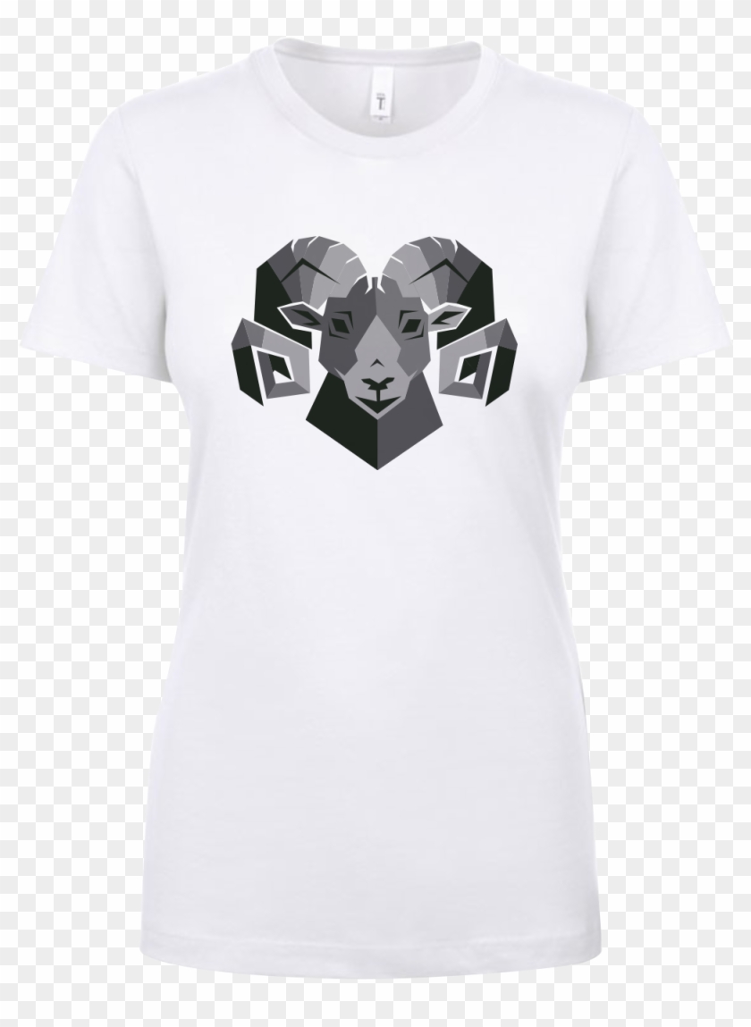 Women's White Ram Tee - Active Shirt Clipart #5018770