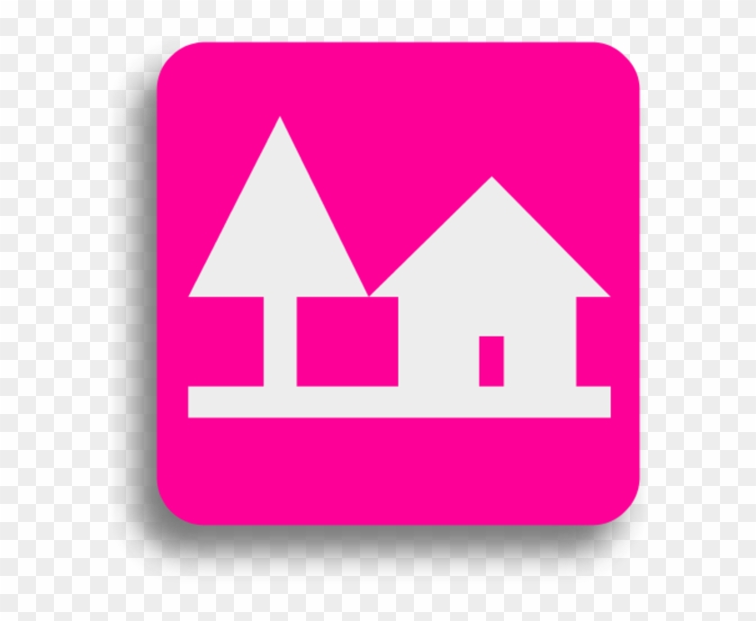 House And A Tree In Rectangle Icon Vector Clip Art - Clip Art - Png Download #5019479