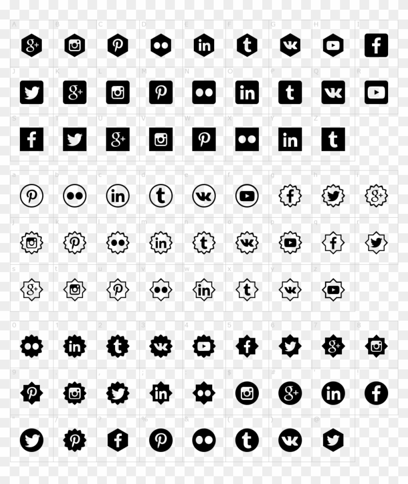 Social Shapes Font - Social Media Icon Png Vector Clipart #5019839