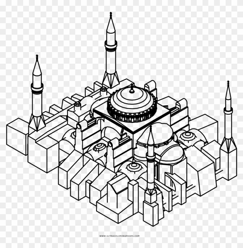 Hagia Sophia Coloring Page Ultra Pages - Illustration Clipart