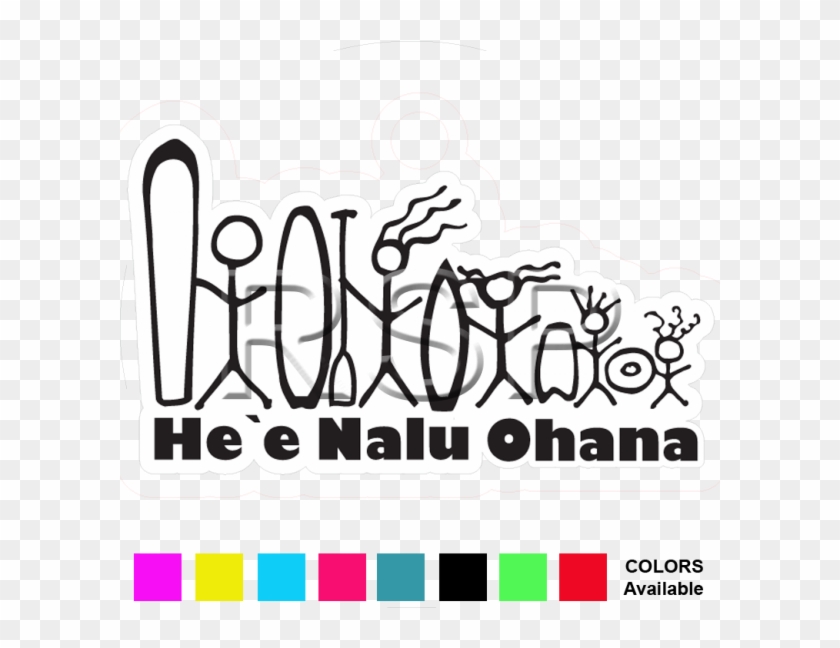 Decal Surf He'e Nalu Ohana - Graphics Clipart #5021559