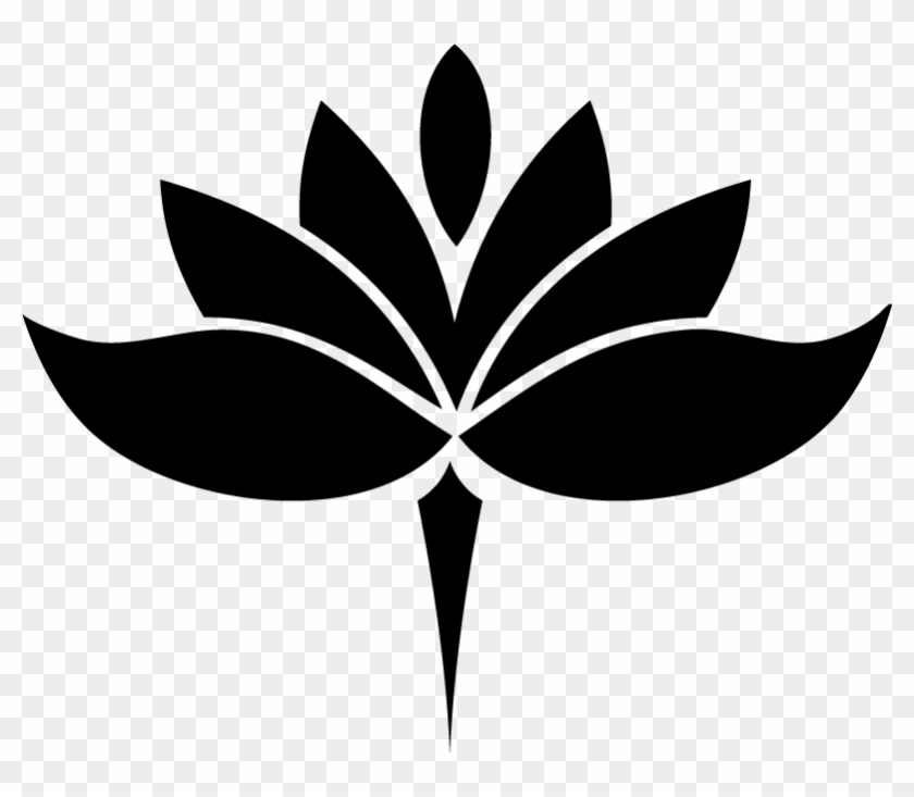 Pegatina Pequeña Flor De Loto Yoga - Om Wall Sticker Black In Color Clipart