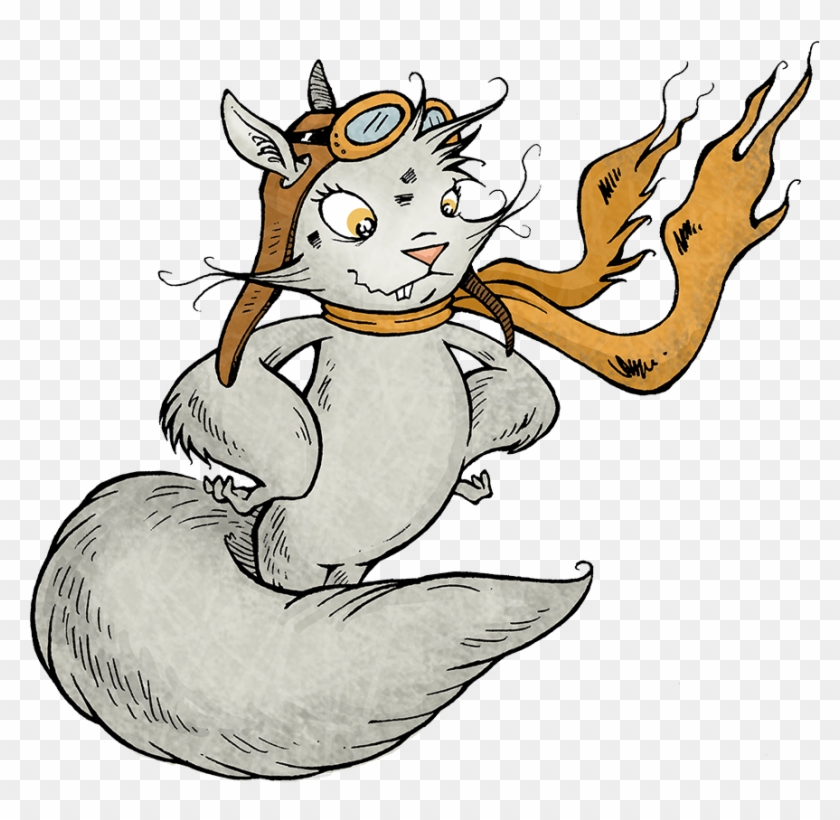 Flying Squirrel - Color - Cartoon Clipart