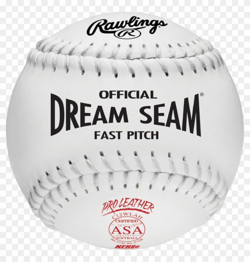Rawlings White Pro Leather Dream Seam Fast Pitch Asa - Baseball Clipart