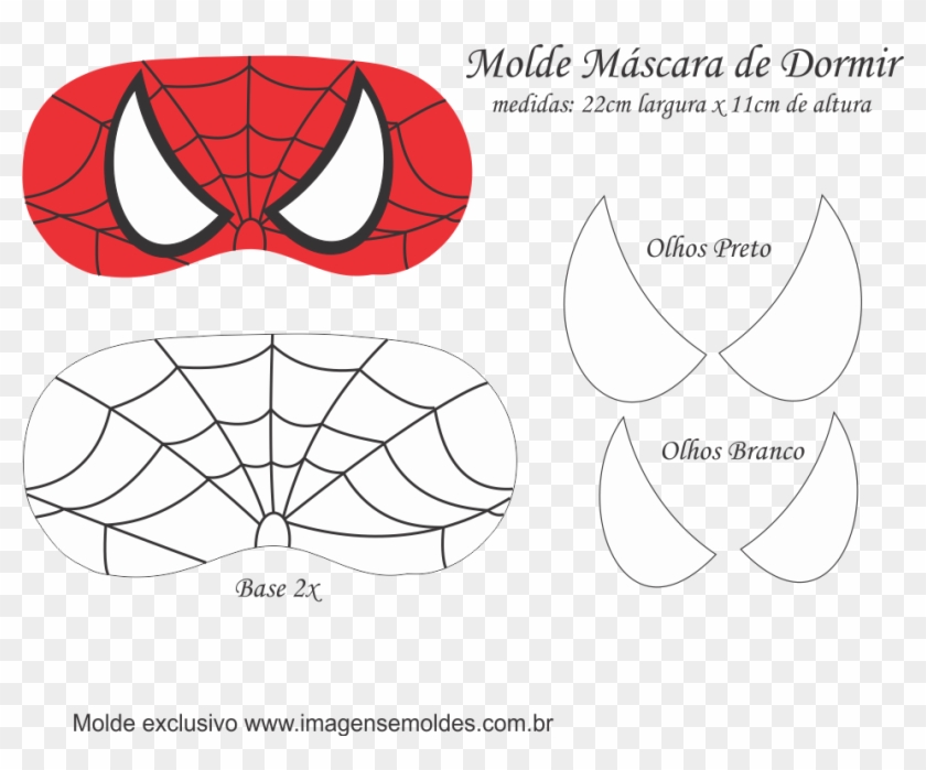 Molde Máscara De Dormir Homem Aranha - Mask Clipart #5024460