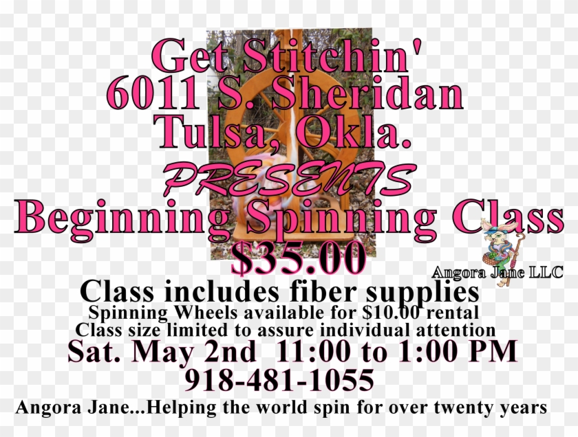 Get Stitchin' Spinning Class Advertisement - Calligraphy Clipart #5025383