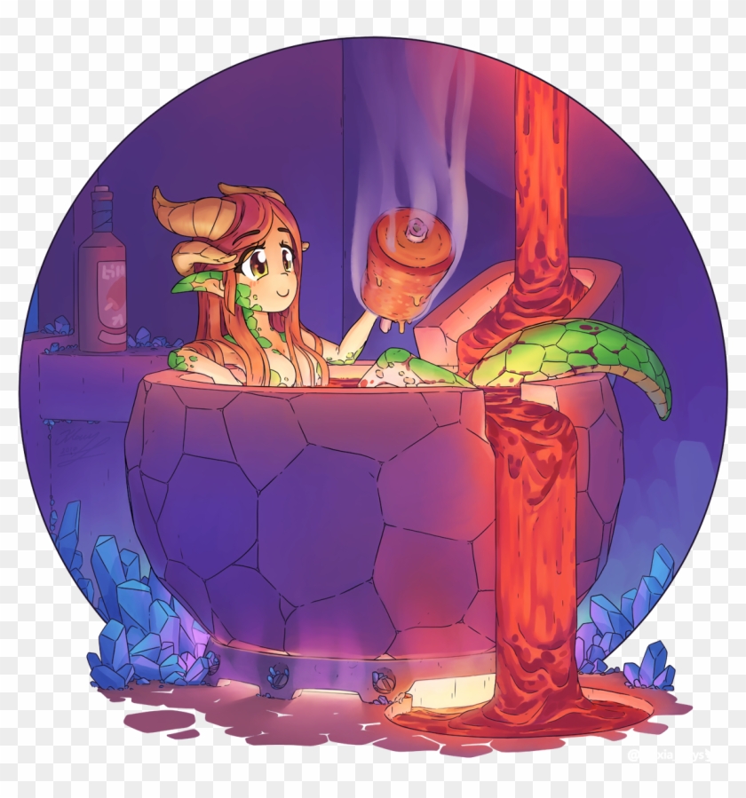 Delicious Warm Magma Bath │2017 - Cartoon Clipart