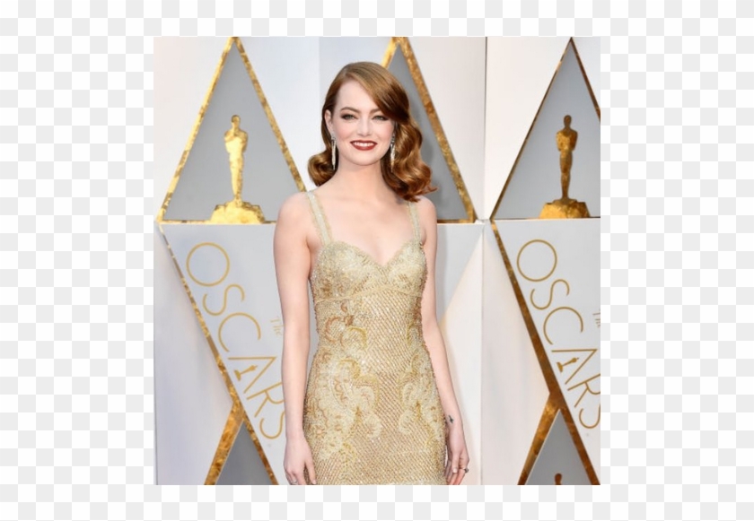 Los Impactantes Looks De La Alfombra Roja - Emma Stone Red Carpet Oscars 2017 Clipart