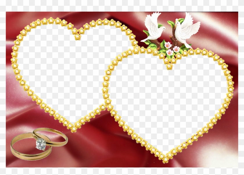 Molduras De Amor Para 2 Fotos Gratis - Wedding Couple Photo Frames Clipart