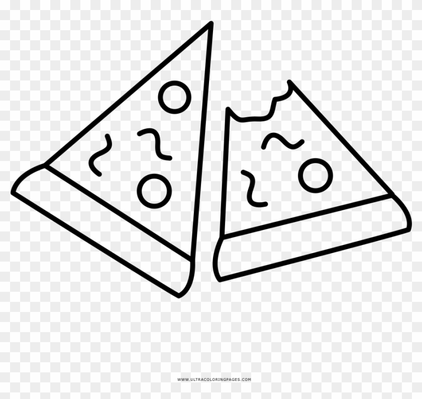 Pizza Coloring Page - Line Art Clipart #5025932