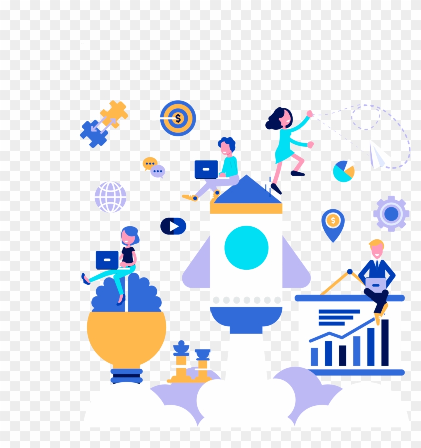 La Tecnología Evoluciona Rápidamente, Las Empresas - Vector Graphics Clipart