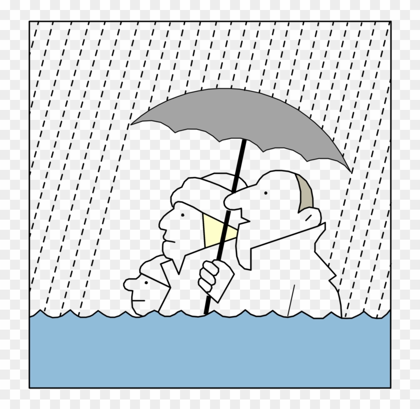 Computer Icons Rain Paper Flood Symbol - Flood Black White Clipart - Png Download