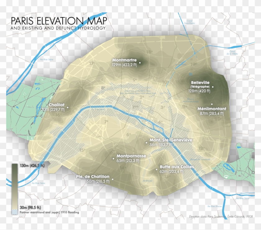 1910 Great Flood Of Paris - Paris Flood Map 2018 Clipart #5028344