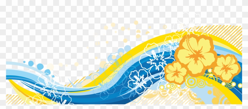 Tropical Swoosh - Wave Blue Yellow Png Clipart #5028849