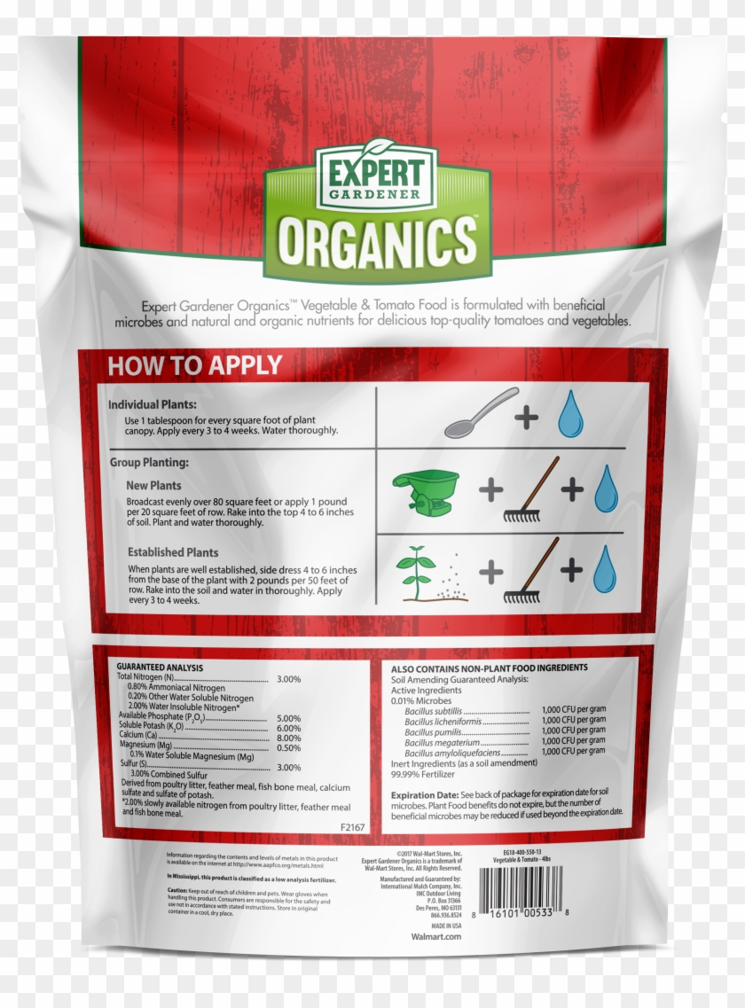 Expert Gardener Organics Vegetable & Tomato Food, 4 - Grassland Clipart #5029730