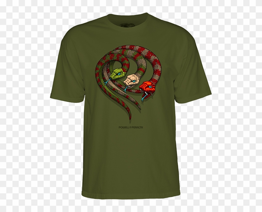 Powell Snakes Ss M-military Green - Active Shirt Clipart #5029942