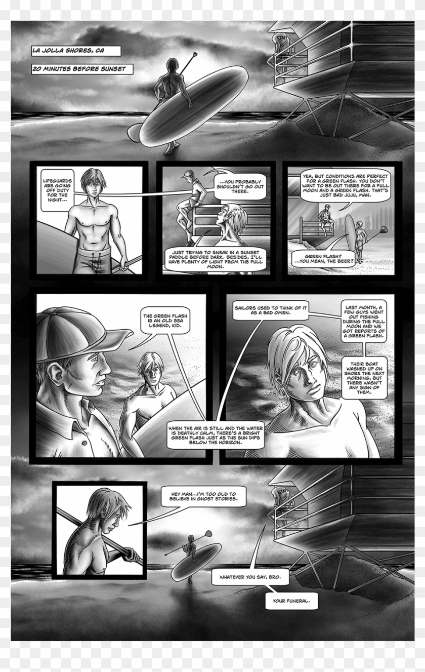 There Is Something In The Green Flash Sample Page - Monochrome Clipart