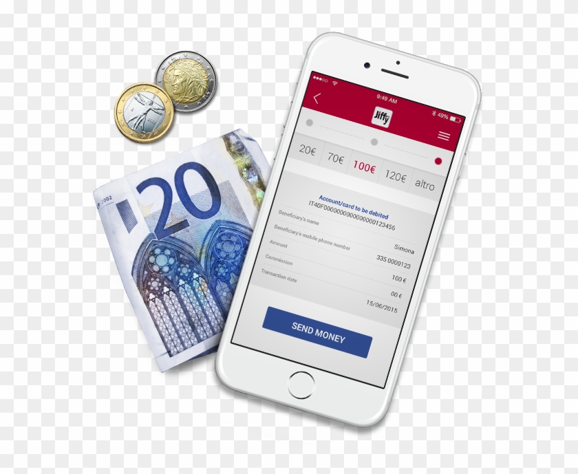 Pay And Send Money In Real Time, Via Smartphone, In - 20 Euro Clipart #5032238