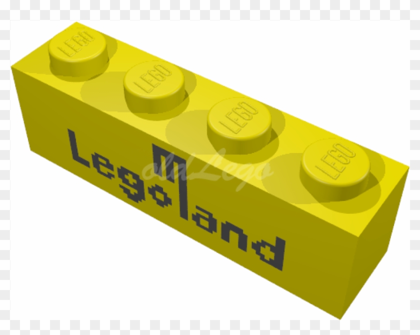 Brick 1 X 4 With Black Legoland Logo Print - Legoland Brick Clipart