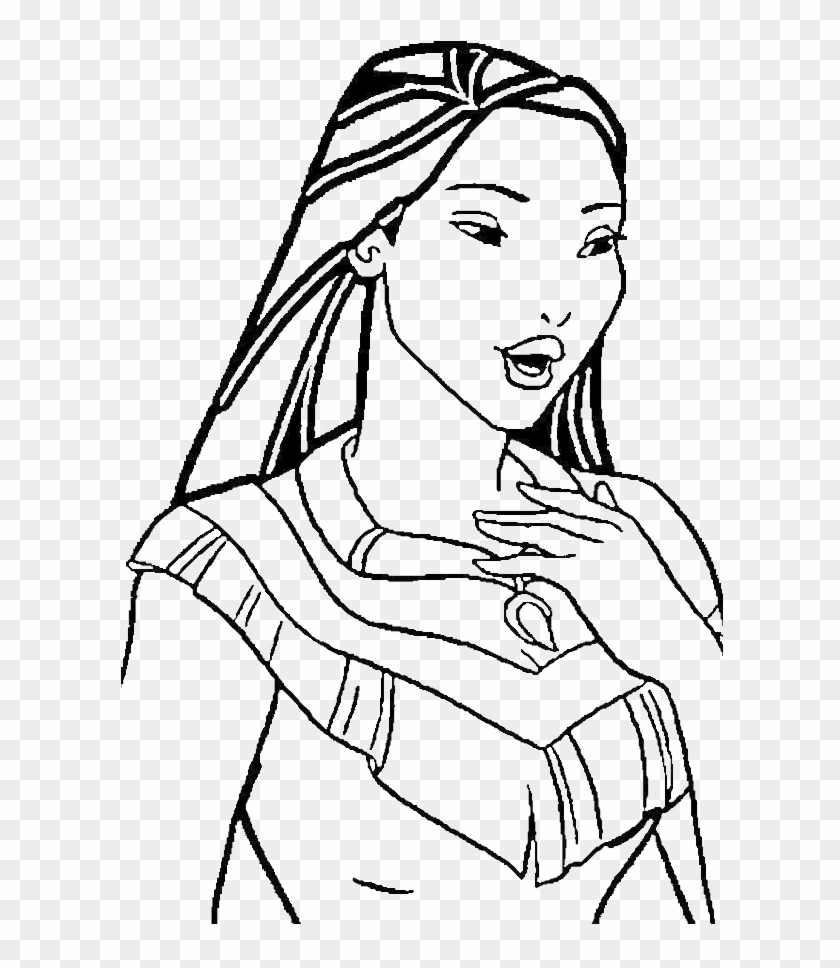 Princess Pocahontas Was Playing With Friends Coloring - Drawings Of Princess Pocahontas Clipart