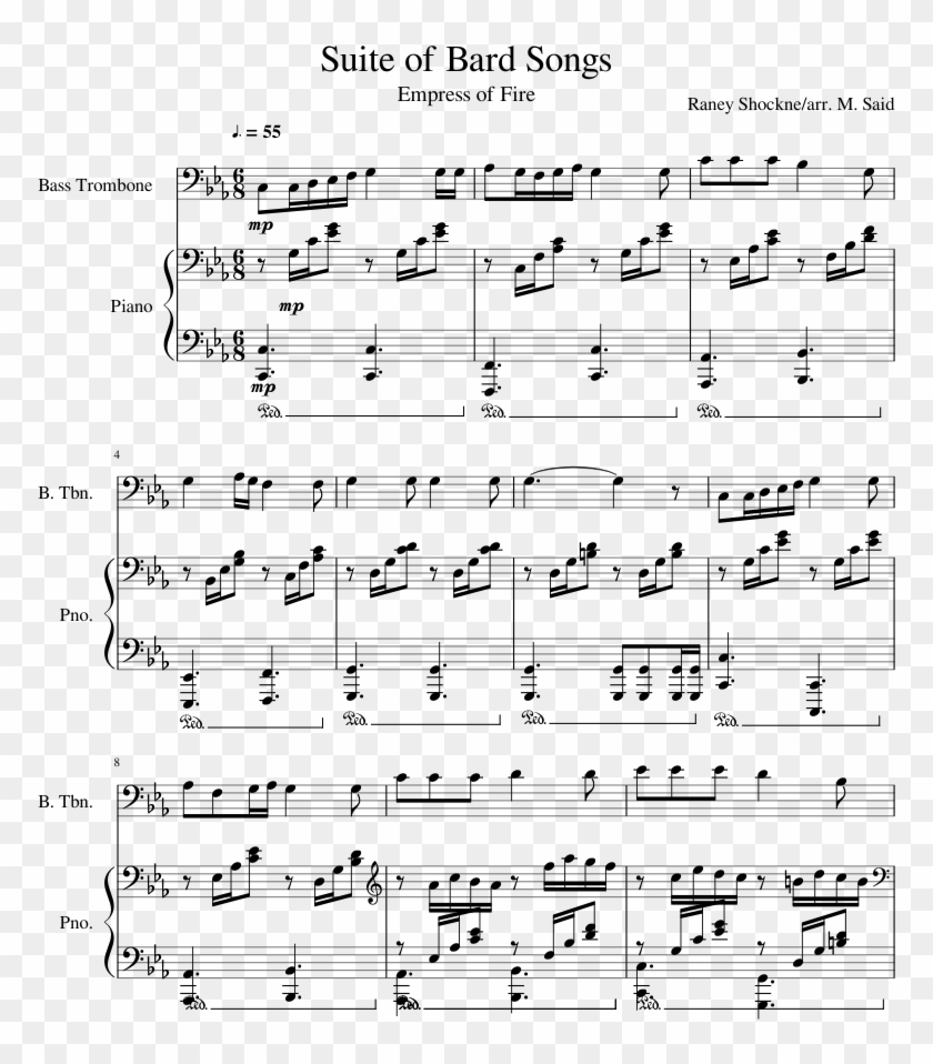 Empress Of Fire - Bard Song Piano Sheet Clipart