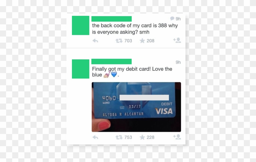 Credit Card Dumb Tweets With Pin - Credit Card Facebook Post Clipart