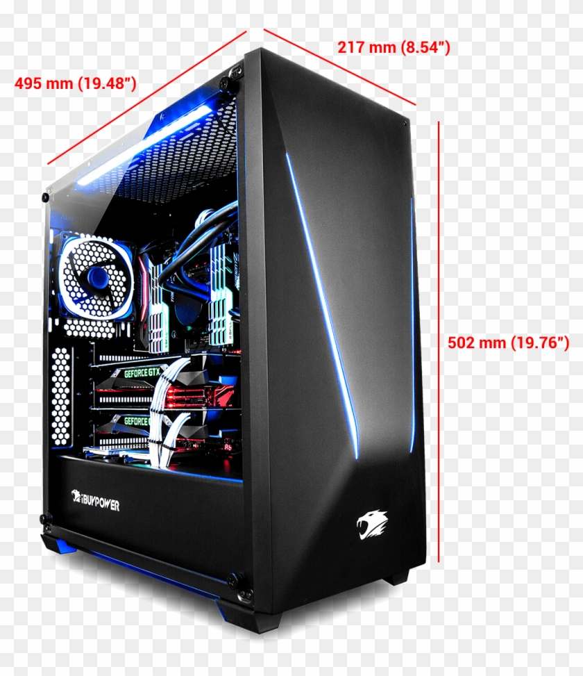 Ibuypower Trace 2 Tempered Glass Rgb Gaming Case Clipart