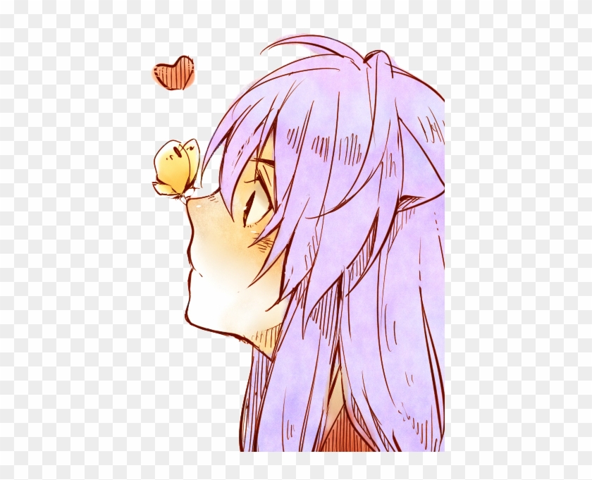 Inuyasha, Anime, And Kawaii Image - Girl With Butterfly On Nose Cartoon Clipart