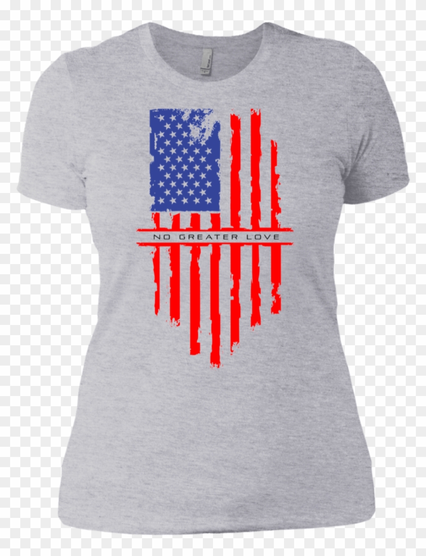 Ngl Tattered American Flag Womens T-shirt - Flag Of The United States Clipart #5035940