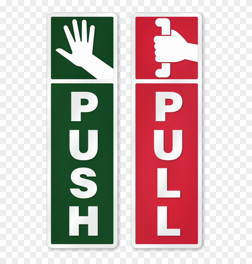Diamondplate™ Anodized Door Signs - Push Pull Door Signs Clipart