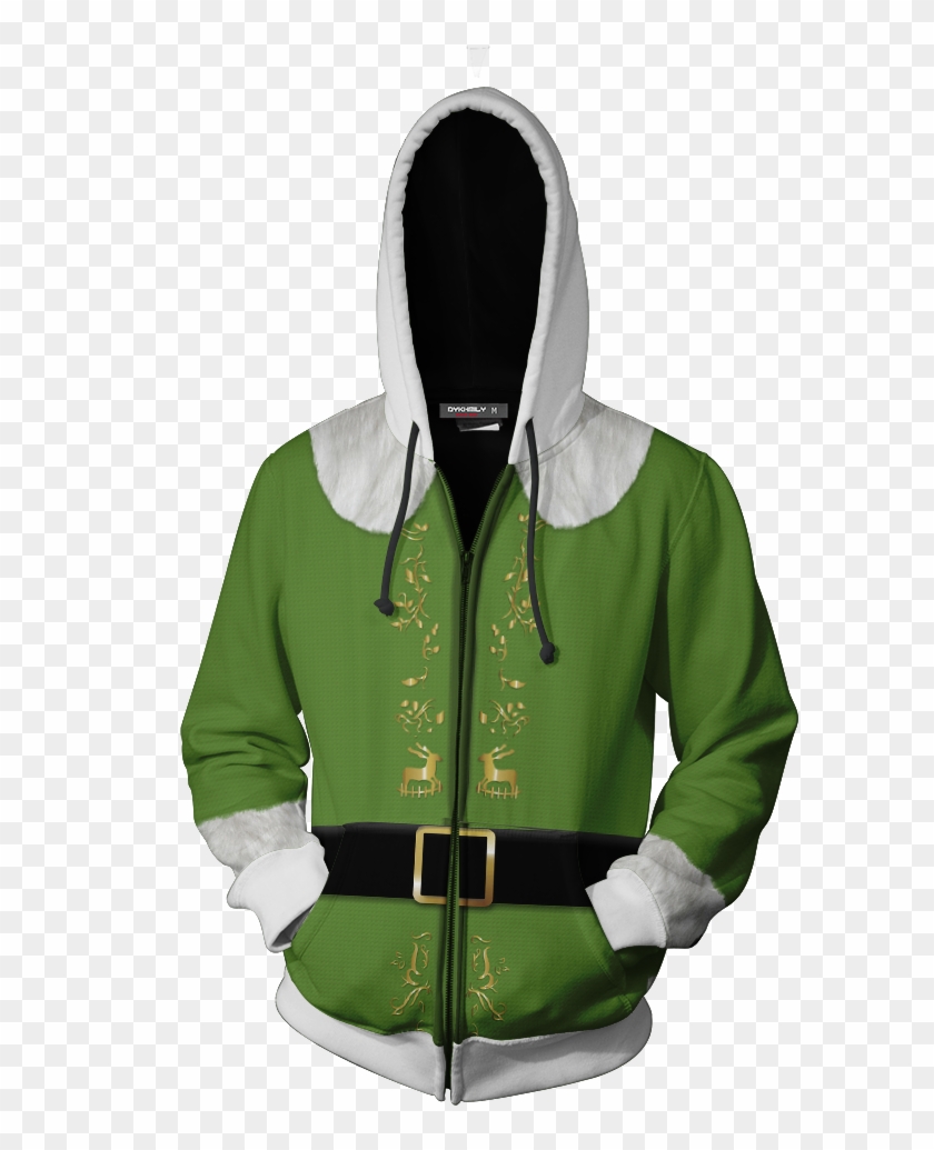 Elf 2003 Buddy Cosplay Zip Up Hoodie Jacket Fullprinted - Gundam Hoodie Clipart #5037477
