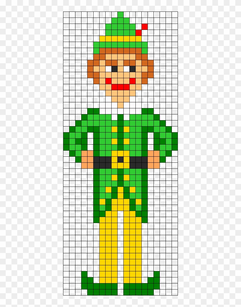 Christmas Buddy The Elf Perler Bead Pattern - Elf Perler Bead Pattern  Clipart (#5037694) - PikPng