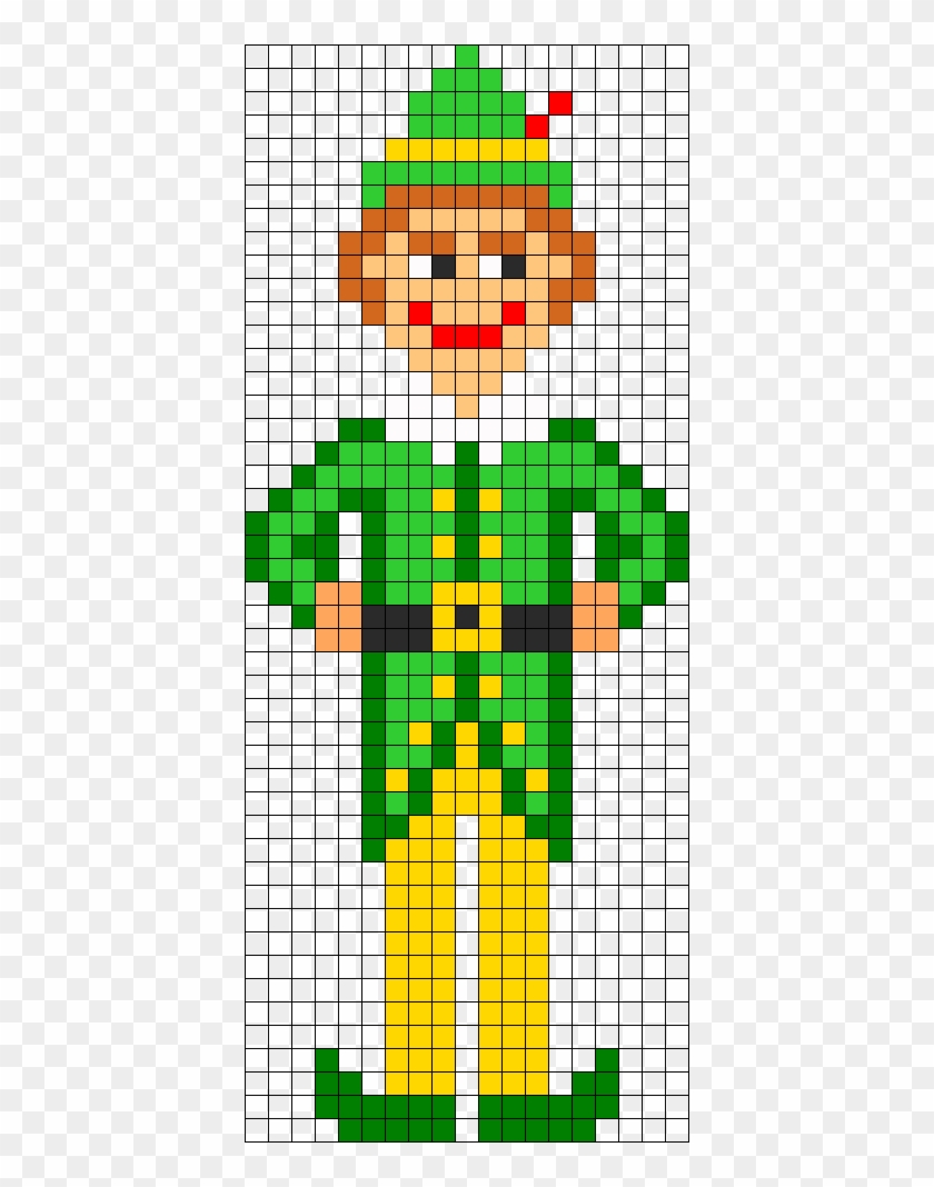 Christmas Buddy The Elf Perler Bead Pattern - Elf Perler Bead Pattern Clipart #5037694