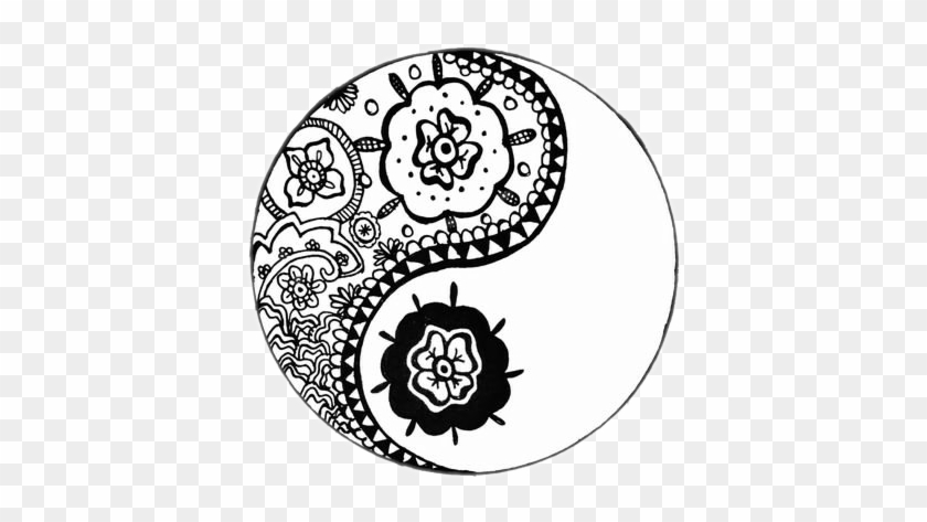 #yinyang #balance #black #and #white #tumblr #png #sticker - Circle Clipart