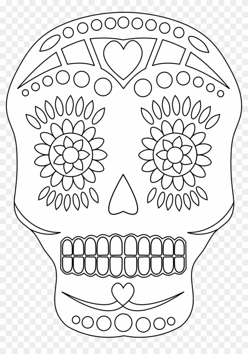 Png Pixlar Coloring Pages - Mexican Day Of The Dead Template Clipart