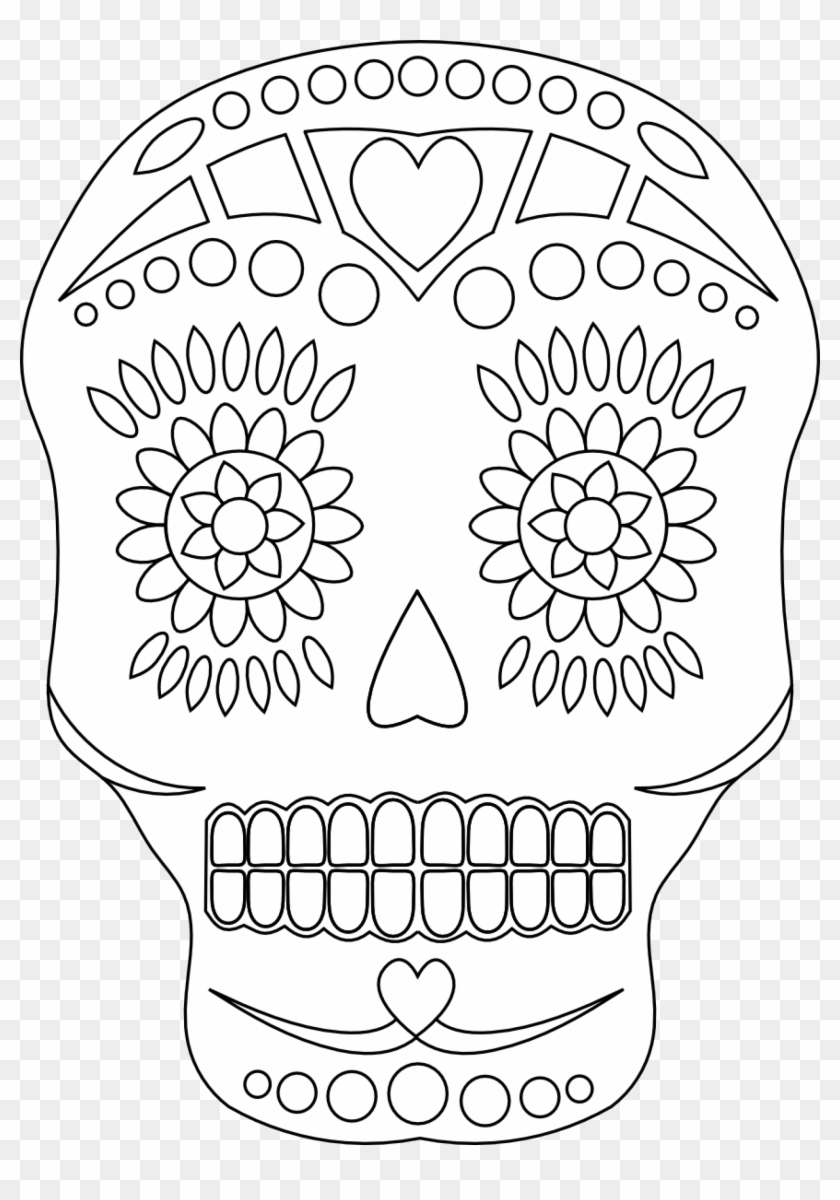 Png Pixlar Coloring Pages - Mexican Day Of The Dead Template Clipart #5038811