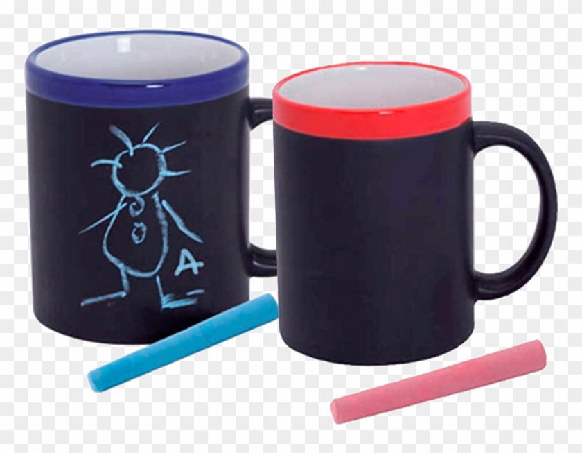 Taza Pizarra - Roja - Azul - Taza Pizarra Clipart #5039272