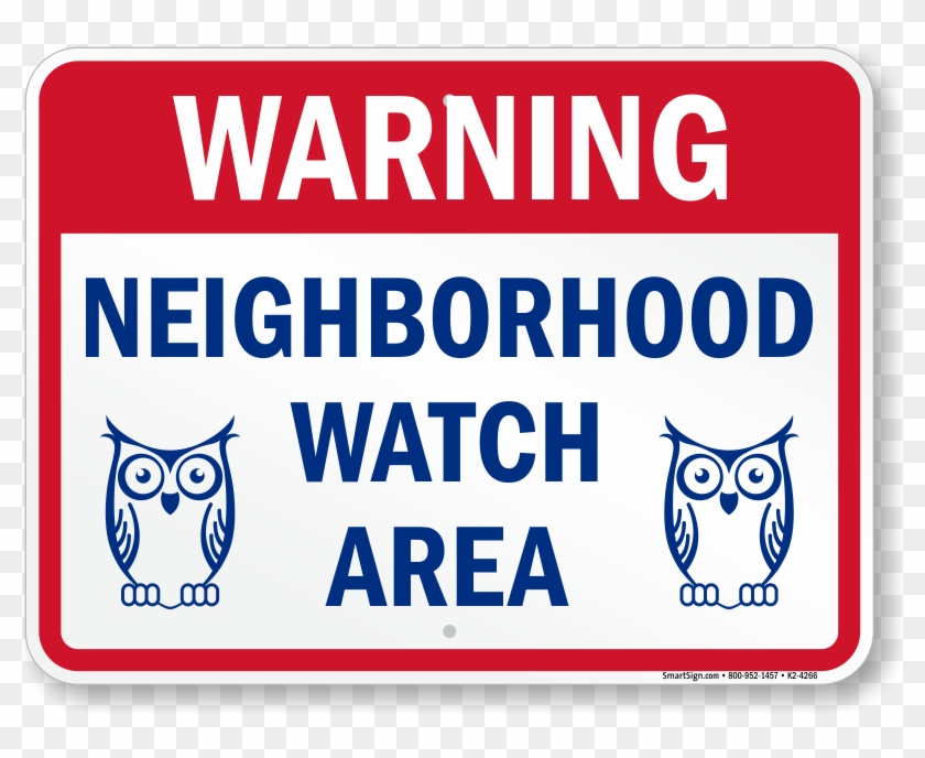 Warning Neighborhood Watch Area Sign - Warning Neighborhood Watch Area Clipart