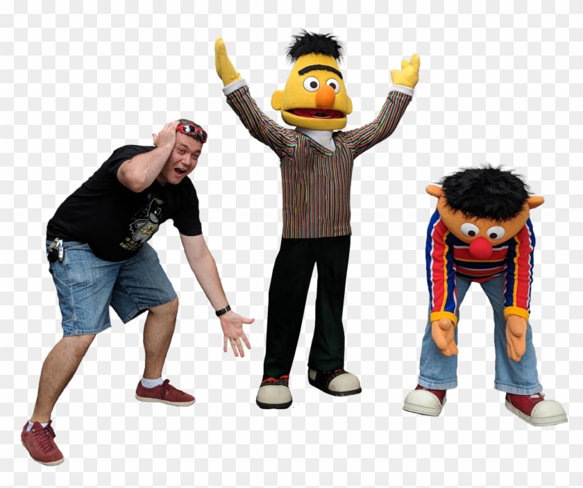 Personbert And Ernie From Sesame Street And A Man - Fun Clipart #5042230