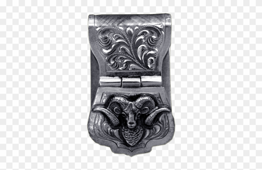 Hand Engraved Sterling Hourglass Money Clip With Marco - Relief - Png Download #5044369