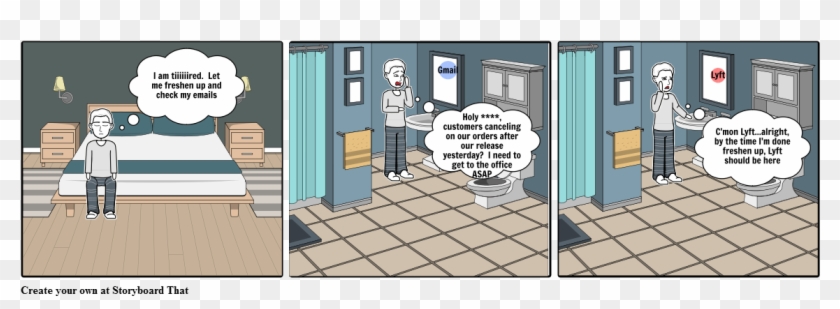 Restroom Productivity - Storyboard Clipart