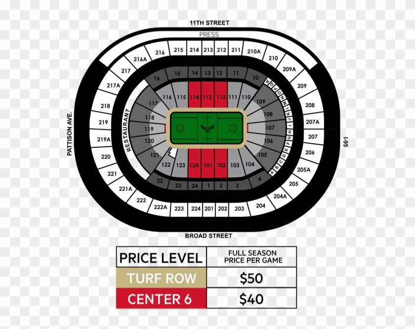 Seating Map - Wells Fargo Center Clipart #5046776