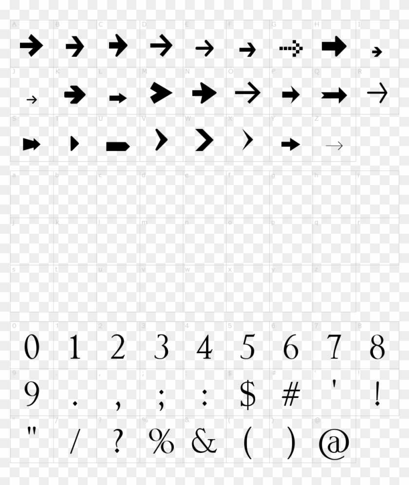 Arrow Symbols - Hip Hop Font Numbers Clipart #5047189